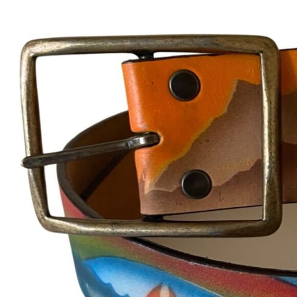 VINTAGE 1975 Leegin American Designers Award Leather Belt Size 34 - Picture 6 of 8